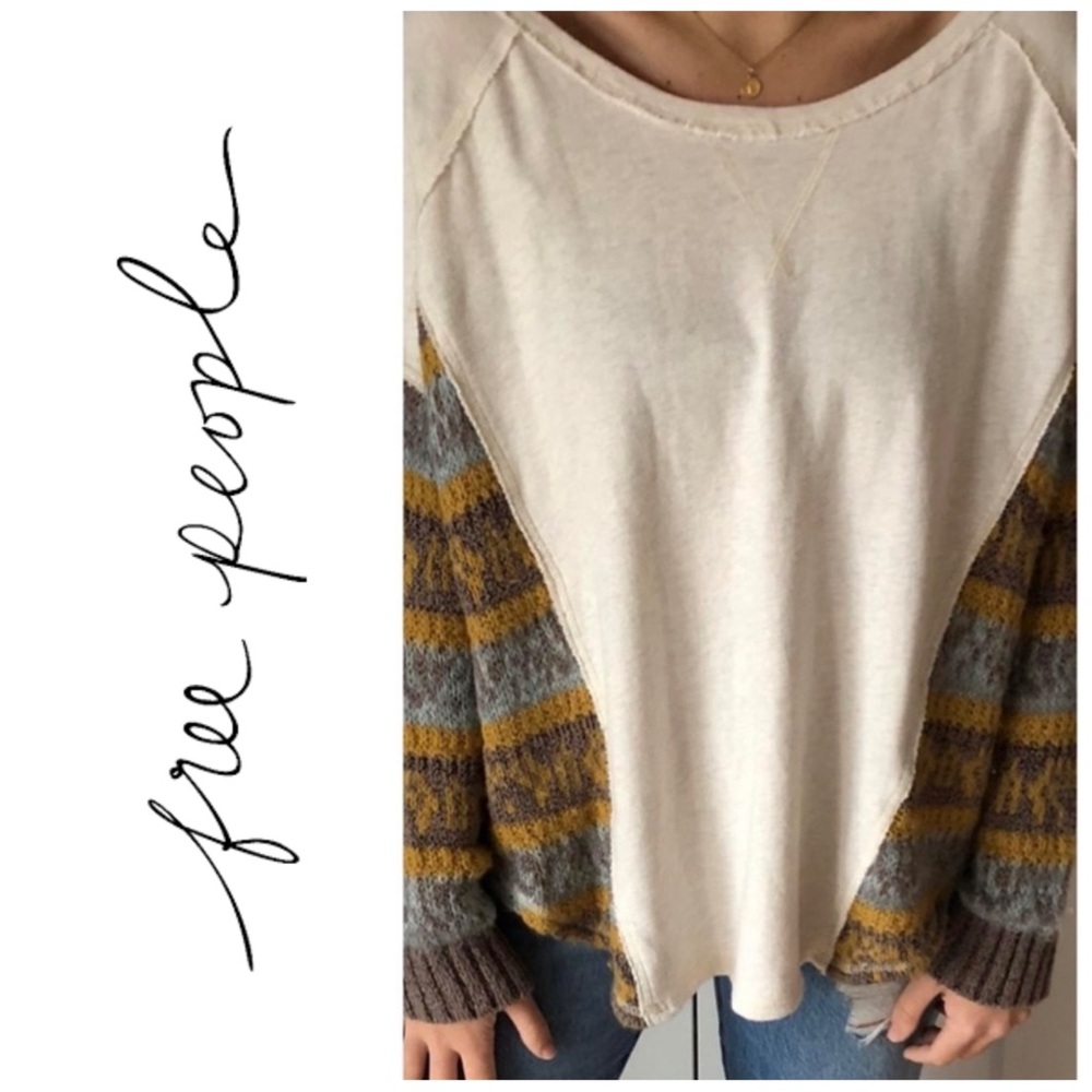 Free People Sinner Oversized Knit Pullover Sweater XS